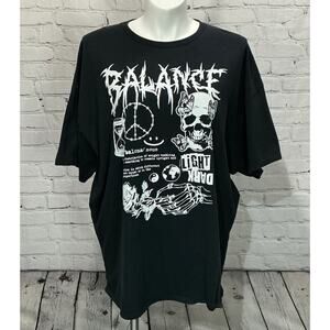 DOM Balance Black Graphic T-Shirt (Size 3XL)